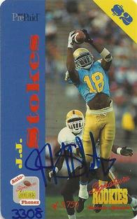 1995 Signature Rookies Auto-Phonex - Phone Card Autographs #4 J.J. Stokes Front