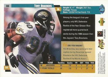 1997 Collector's Choice Jacksonville Jaguars #JA6 Tony Brackens Back