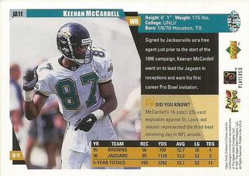 1997 Collector's Choice Jacksonville Jaguars #JA11 Keenan McCardell Back