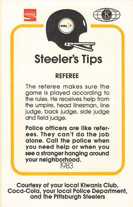 1983 Pittsburgh Steelers Police #NNO Steve Courson Back