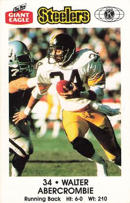 1986 Pittsburgh Steelers Kiwanis Giant Eagle Police #NNO Walter Abercrombie Front