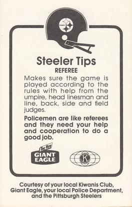 1987 Pittsburgh Steelers Kiwanis Giant Eagle Police #NNO Chuck Noll Back