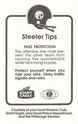 1987 Pittsburgh Steelers Kiwanis Giant Eagle Police #NNO John Rienstra Back