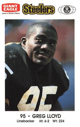 1990 Pittsburgh Steelers Kiwanis Giant Eagle Police #NNO Greg Lloyd Front