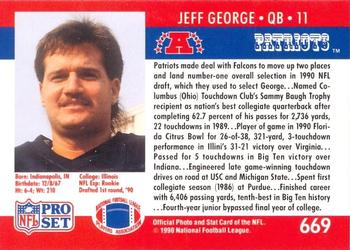1990 Pro Set - Draft Day #669 Jeff George Back