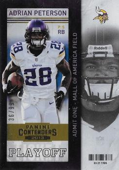 2013 Panini Contenders - Playoff Ticket #100 Adrian Peterson Front