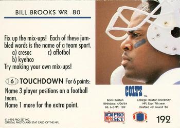 1992 Pro Set FACT Mobil #192 Bill Brooks Back