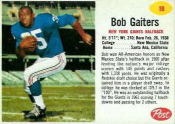1962 Post Cereal #18 Bob Gaiters Front