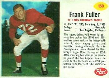 1962 Post Cereal #150 Frank Fuller Front