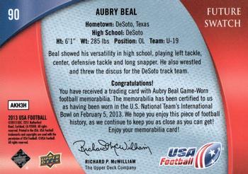 2013 Upper Deck USA Football #90 Aubry Beal Back