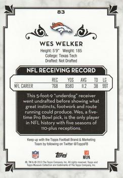 2013 Topps Museum Collection #83 Wes Welker Back