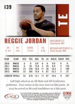 2014 SAGE HIT #139 Reggie Jordan Back
