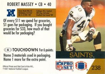1991 Pro Set FACT Mobil #238 Robert Massey Back