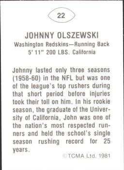 1981 TCMA Greats #22 John Olszewski Back