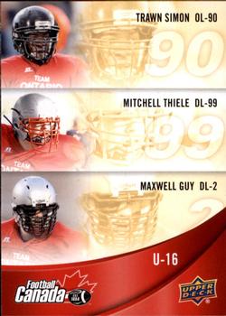 2013 Upper Deck USA Football - Team Canada #C-32 Trawn Simon / Mitchell Thiele / Maxwell Guy Front
