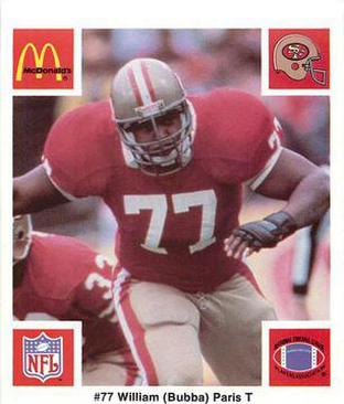 1986 McDonald's San Francisco 49ers #NNO Bubba Paris Front