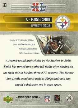 2006 Upper Deck Pittsburgh Steelers Super Bowl Champions #33 Marvel Smith Back