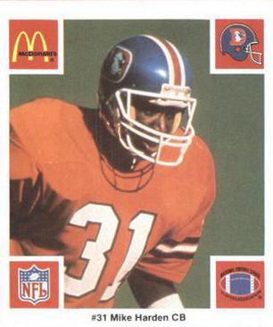 1986 McDonald's Denver Broncos #NNO Mike Harden Front