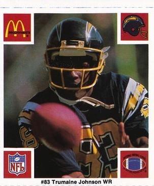 1986 McDonald's San Diego Chargers #NNO Trumaine Johnson Front