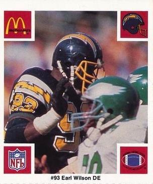 1986 McDonald's San Diego Chargers #NNO Earl Wilson Front