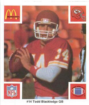 1986 McDonald's Kansas City Chiefs #NNO Todd Blackledge Front