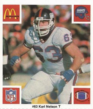 1986 McDonald's New York Giants #NNO Karl Nelson Front