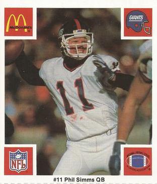 1986 McDonald's New York Giants #NNO Phil Simms Front