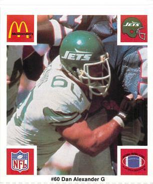 1986 McDonald's New York Jets #NNO Dan Alexander Front