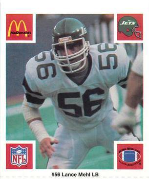 1986 McDonald's New York Jets #NNO Lance Mehl Front