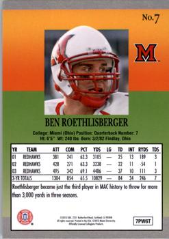 2013 Fleer Retro #7 Ben Roethlisberger Back