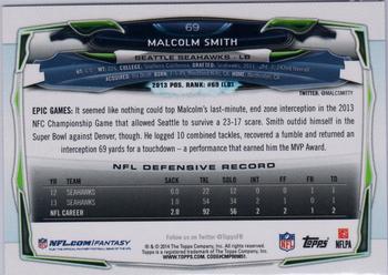 2014 Topps #69 Malcolm Smith Back
