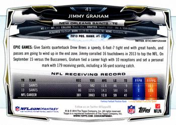 2014 Topps #41 Jimmy Graham Back