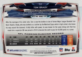 2014 Topps #52 Tom Brady Back