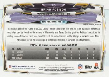 2014 Topps #70 Brian Robison Back