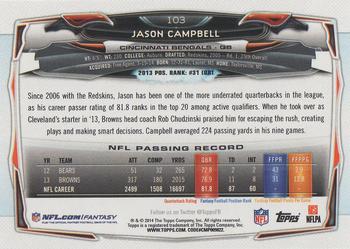 2014 Topps #103 Jason Campbell Back