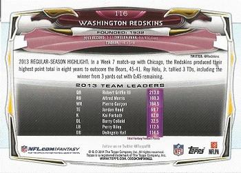 2014 Topps #116 Washington Redskins Back