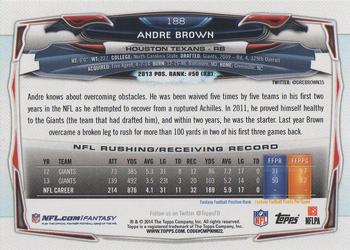 2014 Topps #188 Andre Brown Back