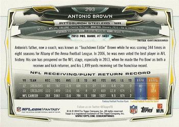 2014 Topps #293 Antonio Brown Back