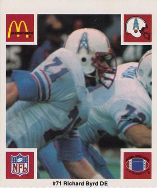 1986 McDonald's Houston Oilers #NNO Richard Byrd Front