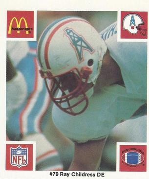 1986 McDonald's Houston Oilers #NNO Ray Childress Front