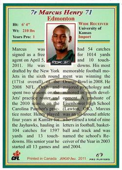 2011 JOGO - Rookies #7-R Marcus Henry Back