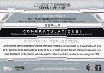 2011 Bowman Sterling - Relic #BSR-JP Julius Peppers Back