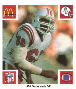 1986 McDonald's New England Patriots #NNO Garin Veris Front
