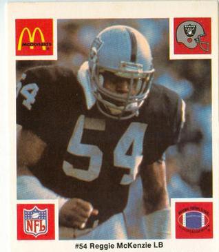 1986 McDonald's Los Angeles Raiders #NNO Reggie McKenzie Front
