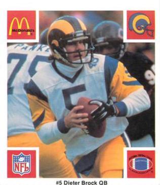1986 McDonald's Los Angeles Rams #NNO Dieter Brock Front