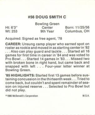 1986 McDonald's Los Angeles Rams #NNO Doug Smith Back