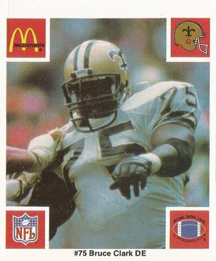 1986 McDonald's New Orleans Saints #NNO Bruce Clark Front