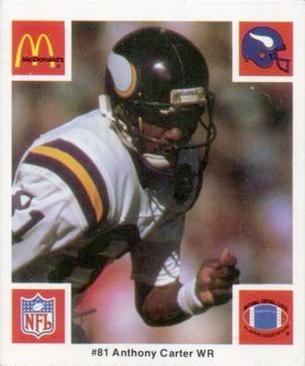 1986 McDonald's Minnesota Vikings #NNO Anthony Carter Front