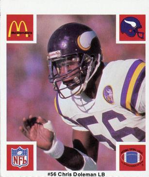 1986 McDonald's Minnesota Vikings #NNO Chris Doleman Front
