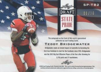 2014 Leaf Metal Draft - State Pride Prismatic Green #SP-TB2 Teddy Bridgewater Back